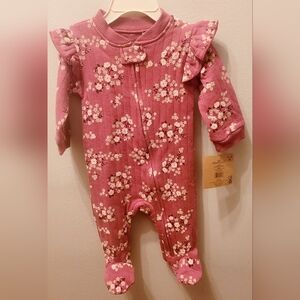 Dream Gro Floral Infant Sleeper with Ruffles 6-9 Months